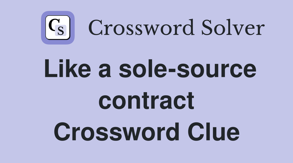 Sole Source Contract